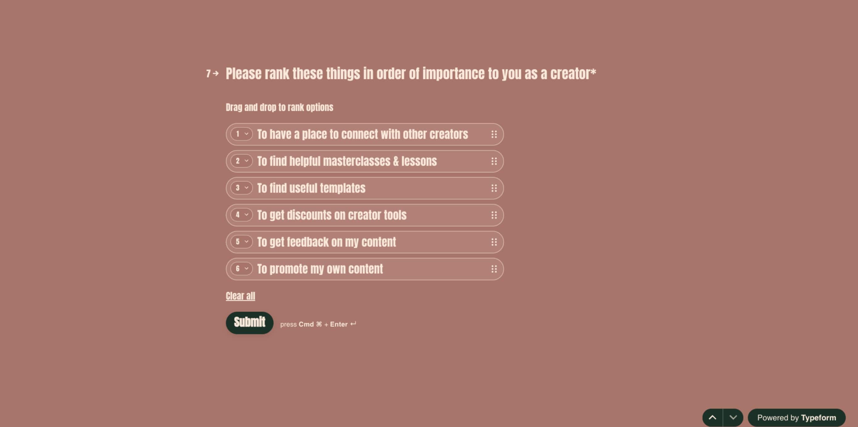 Survey Question 8